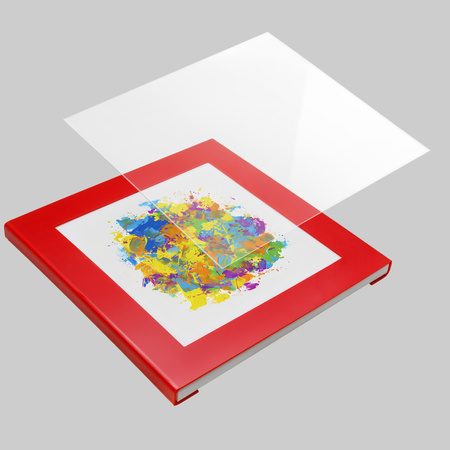 FIT FRAME CZERWONY BŁYSZCZĄCY 90x90 cm. Wymiar okna 70x70 cm